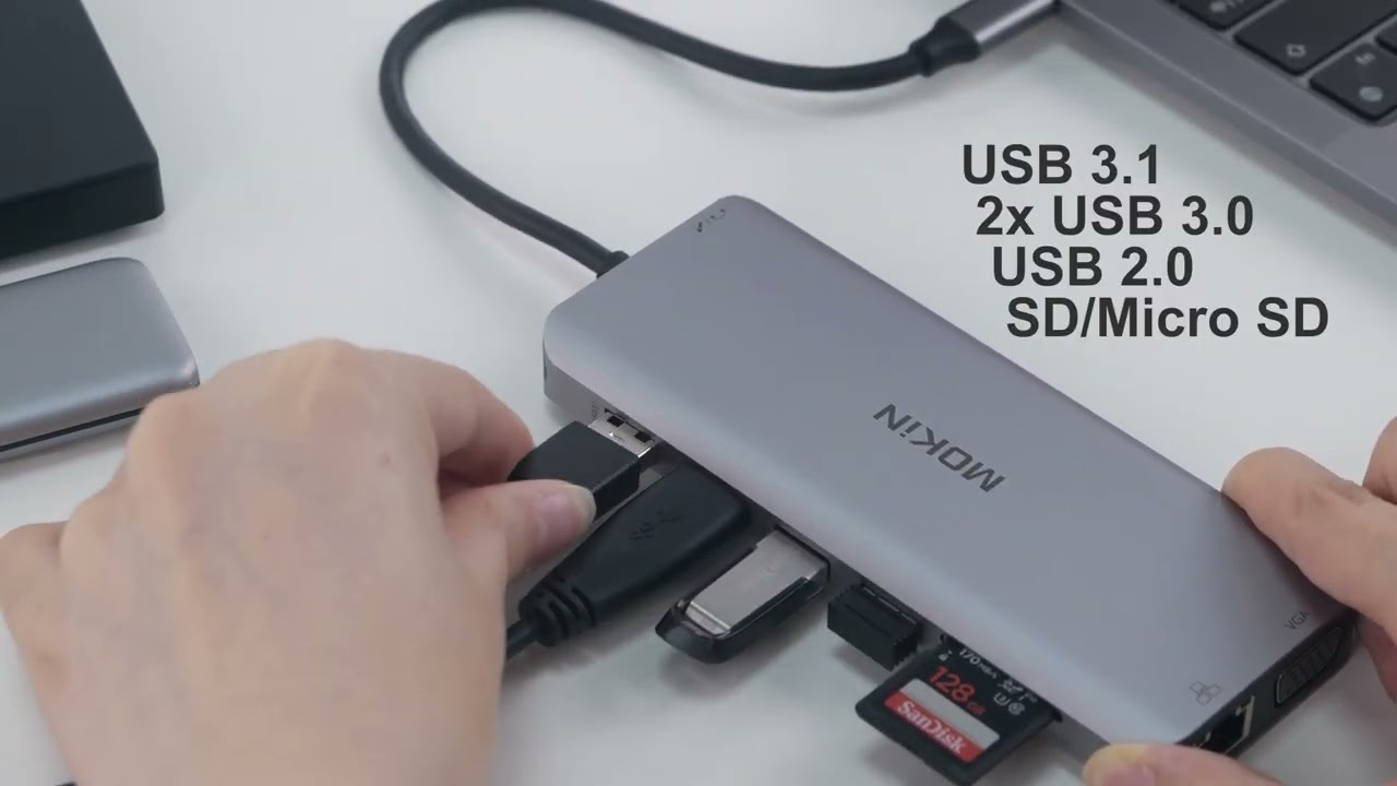 Mokin 12 In 1 USB C Desktop Hub with Dual Hdmi Adapter