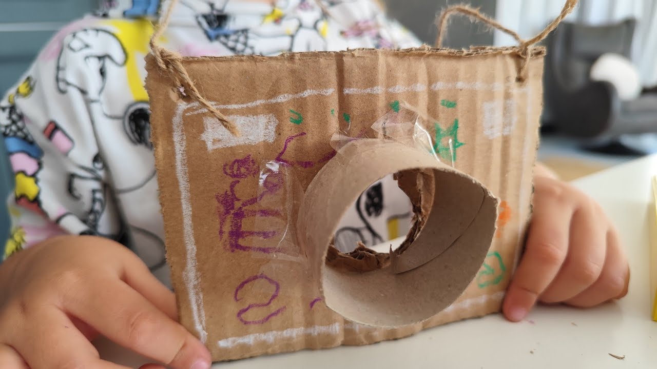 Okul öncesi etkinlik | Kartondan fotoğraf makinesi yaptık | Çocuklar için aktivite | Eğlenceli video