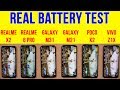 Galaxy M21 vs M31, POCO X2, Realme X2, 6 Pro, Vivo Z1x Battery Drain Test | Charging Test | Heating