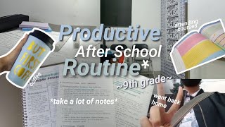 my productive after school routine : attending courses, take bus, study at home, etc