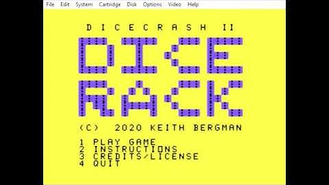 Dice Rack game for the Texas Instruments TI 99/4A walkthrough