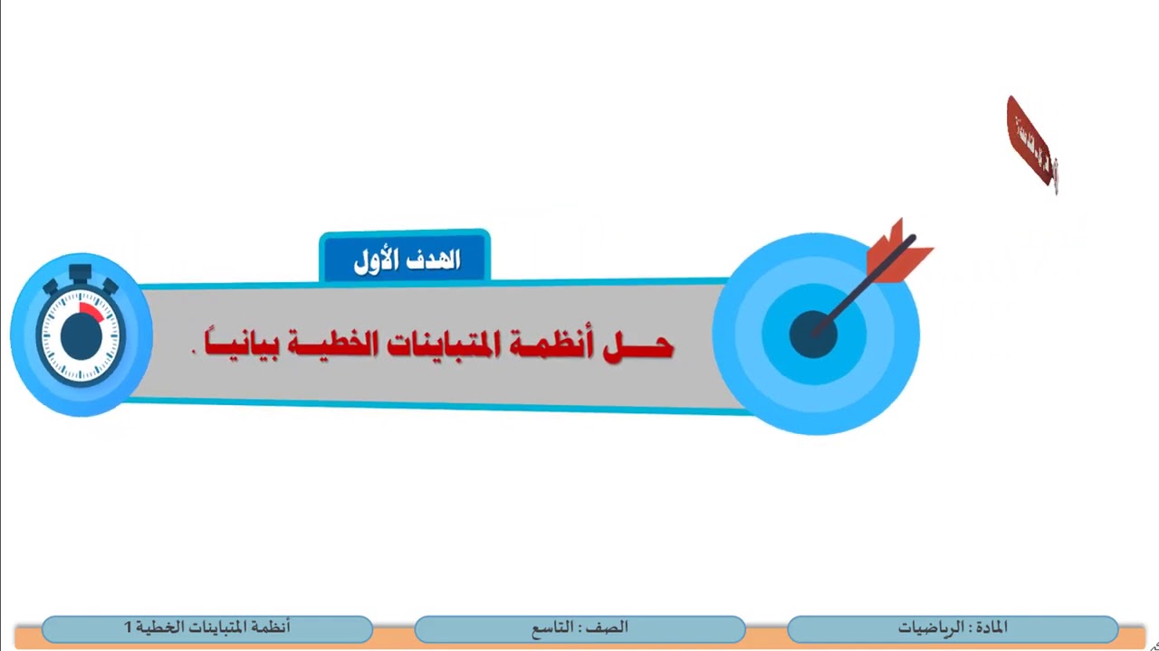 الصف التاسع   الرياضيات   أنظمة المتباينات الخطية 1
