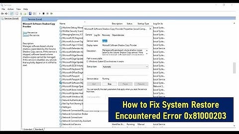 How to Fix System Restore Encountered Error 0x81000203