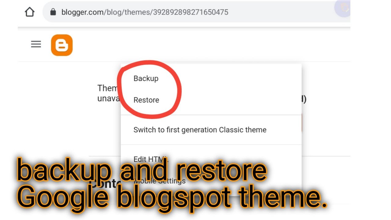 How to backup and restore Google Blogger theme ∥ import and export ...