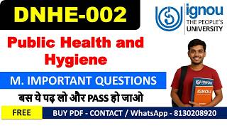 DHNE 002 Most Important Questions with Answers | Public Health and Hygiene | IGNOU Exam Guide