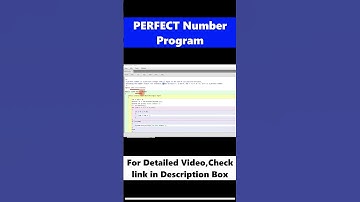 Perfect Number Program #java#cms #icse #isc