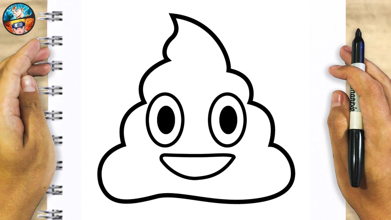 Como DIBUJAR un Emoji DE POPÓ (Caca) paso a paso | DRAWING a poop emoji ...