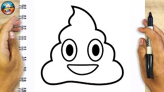 Como Dibujar Un Emoji De Popó Caca Paso A Paso Drawing A Poop Emoji