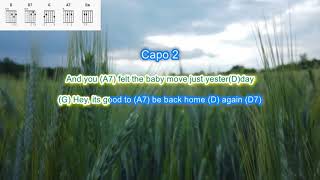 Back Home Again by John Denver play along with scrolling guitar chords and lyrics screenshot 2