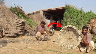 Primitive Technology Basket  Woven Twig Basket || Making a Basket from BIRCH TREE
