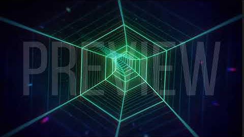 Rotating Green Retro Hexagon Grid Tunnel in Space (Animated Background)