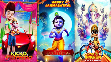 Kicko and Super Speedo, Little Krishna, Little Singham Cycle Race Gameplay 