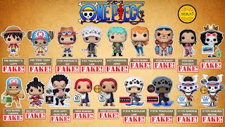 Comparisons of all 19 fakes by Funko POP! One Piece!