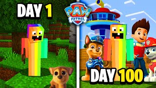 I Spent 100 DAYS With PAW PATROL! (Ps5/XboxSeriesS/PS4/XboxOne/PE/MCPE)