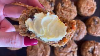 Super HEALTHY Carrot Cake Muffins!