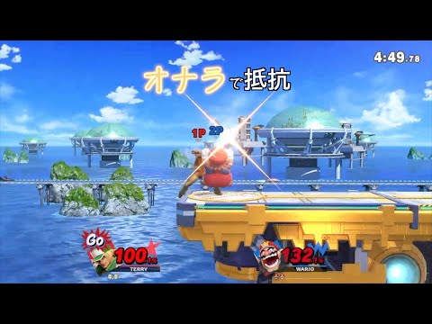 テリーの超必殺技にオナラで抵抗してきたワリオさん...【スマブラSP】