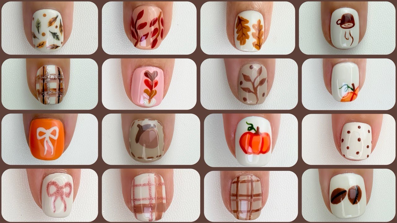 ✨🍂 16 простых и красивых идей для коротких ногтей | Маникюр осенью и в начале зимы 🍁❄️