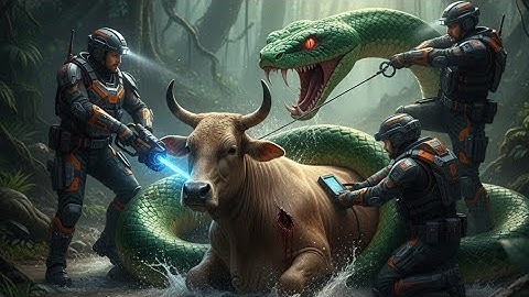 Emergency Rescue Team Saves Exhausted Cow From Giant Python