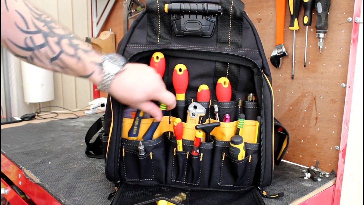 New DeWalt Tool Backpack DGL523 tool bag tour. - YouTube