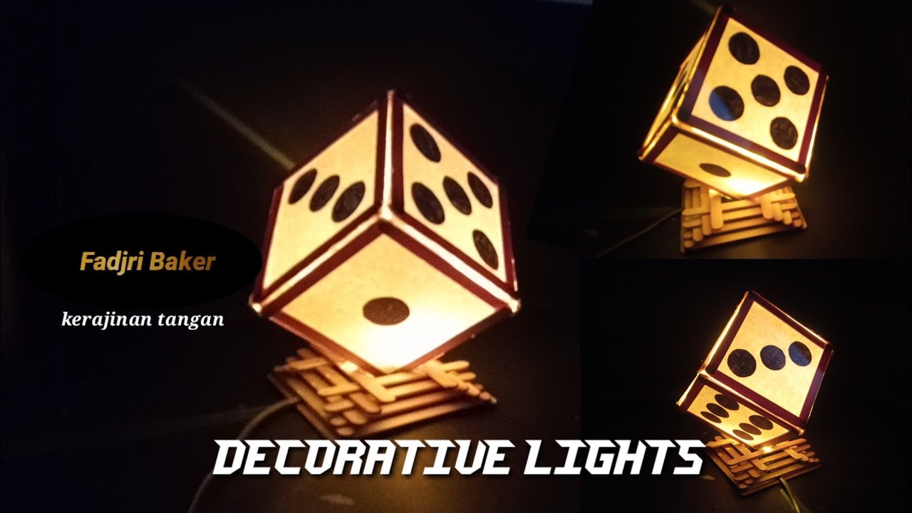 Cara membuat lampu tidur/lampu hias dari stik es krim//kerajinan tangan