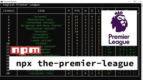 Premier League table on your command line - Free Football API - Build an NPM package.