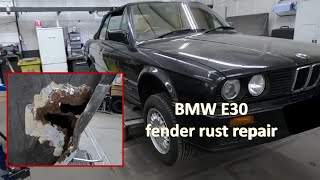 Innenrad und Außenrad als Reparaturblech erset /BMW E30 Car fender rust repair