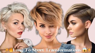 Watch Her Enter Her Short Hair Era  | 9 Long To Short Hair Transformations