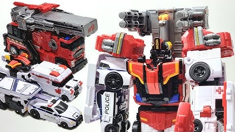 뉴 또봇 붐 닥 쎈 5단 합체 또봇SOS 소방차 경찰차 구급차 변신 로봇 장난감 리뷰 영상 Tobot DOC SSEN BOOM Car Robot Toys Transformation