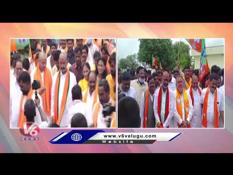 BJP Leader Tarun Chugh , Vivek Venkataswamy Participates In Bandi Sanjay Padayatra | V6 News - V6NEWSTELUGU