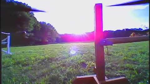 Toy drone + EachineTX06 FPV camera + EV800D box Goggles with stock antennas.