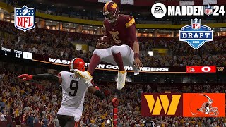 Madden 24 Jayden Daniels Commanders vs Jerry Jeudy Browns (Madden 25 Roster) 2024 Sim Game Play