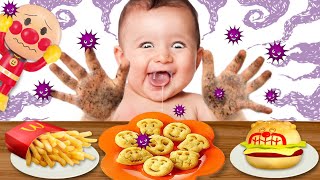 アンパンマン 【おやつが食べたい❤️】メルちゃんの手洗い歌で赤ちゃんの手をキレイに洗おう♪よい生活習慣