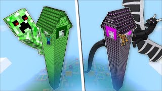 Minecraft DON'T ENTER THE TALLEST CREEPER HOUSE AND ENDER DRAGON HOUSE MOD / SCARY MOBS !! Minecraft