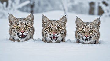 I Can’t Stop Laughing Watching Bobcats cub See Snow for the First Time 🤣