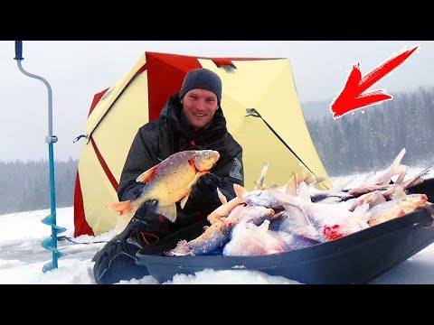 ВОТ ЭТО БОРЬБА ! Одна лунка - 9 РЫБИН ! МАСТЕР-КЛАСС от меня. Рыбалка на леща зимой на чёртик