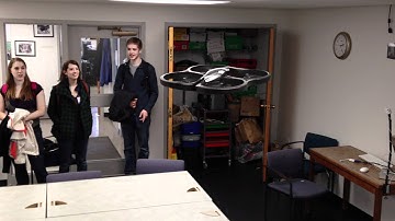 LabVIEW controlled AR Drone autonomously flies through hoop