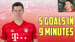 American watches ROBERT LEWANDOWSKI - 5 Goals in 9 Minutes! | Reaction