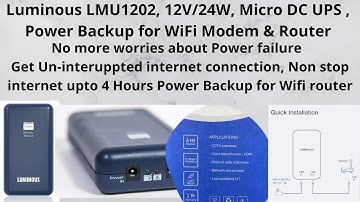 Luminous LMU1202 Micro DC UPS Invertor , 4 hrs Power Backup for WiFi Modem & Router