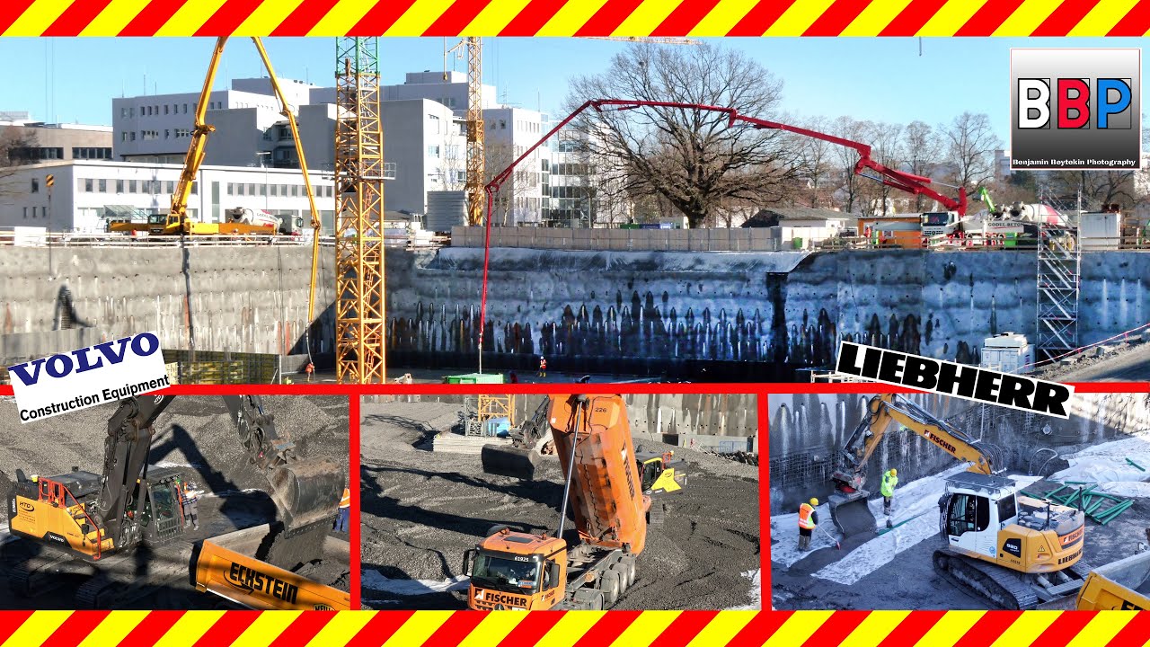 Volvo EC300E + Liebherr R 920 compact, ... Synergiepark Allianz, Stuttgart, 14.01.2022.