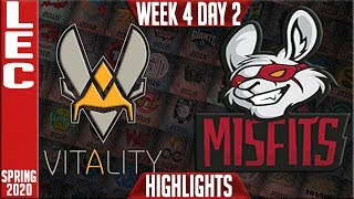 VIT vs MSF Highlights | LEC Spring 2020 W4D2 | Vitality vs Misfits Gaming