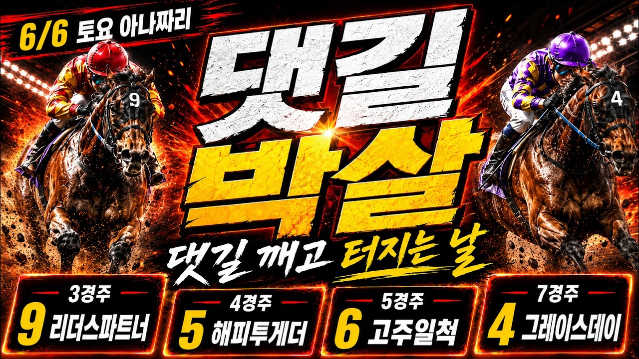 6/6 토요경마 아나짜리 깜빡이의 위험성,노림수 갖고 붙을날
