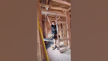 Setting pocket doors.