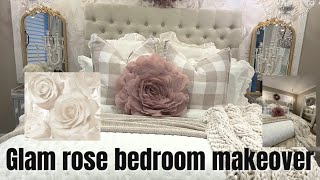 GLAM ROSE MASTER BEDROOM MAKEOVER 2024 | WALLPAPER INSTALLATION | CHELLESGLAMHOME screenshot 4
