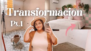 TRANSFORMANDO MI RECÁMARA PT.1 LIMPIEZA + PAREDES LISTAS!