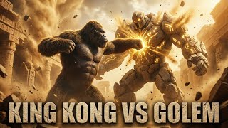 King Kong vs Desert Golem: Epic Sandstorm Duel Inside a Forbidden Temple