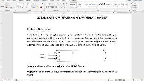 Ansys Fluent: 2D Axisymmetric Laminar Flow with Heat Transfer