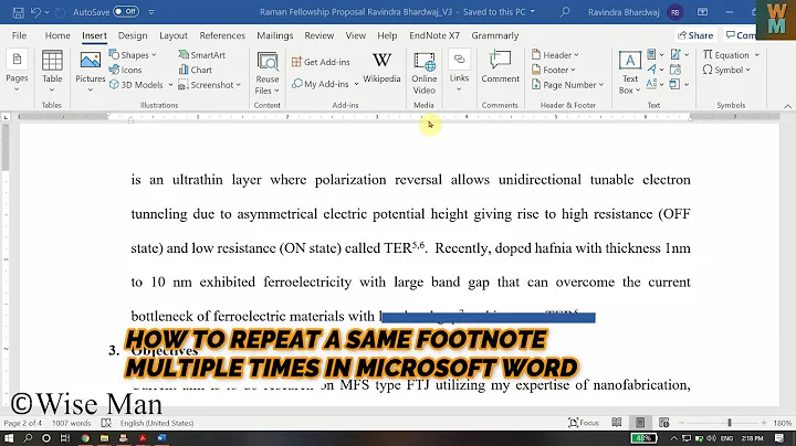 HOW TO REPEAT A SAME FOOTNOTE MULTIPLE TIMES IN MICROSOFT WORD