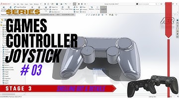 Solidworks Tutorial Sketch 3D model Shelling Out Playstation Xbox Joystick Shape Stage #3 - AER