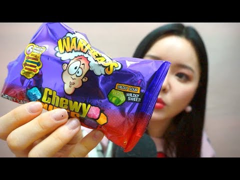 ASMR Trying a Box of American Candies