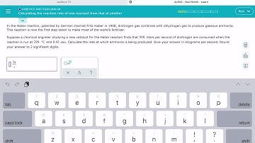 ALEKS: Calculating the reaction rate of one reactant from that of another